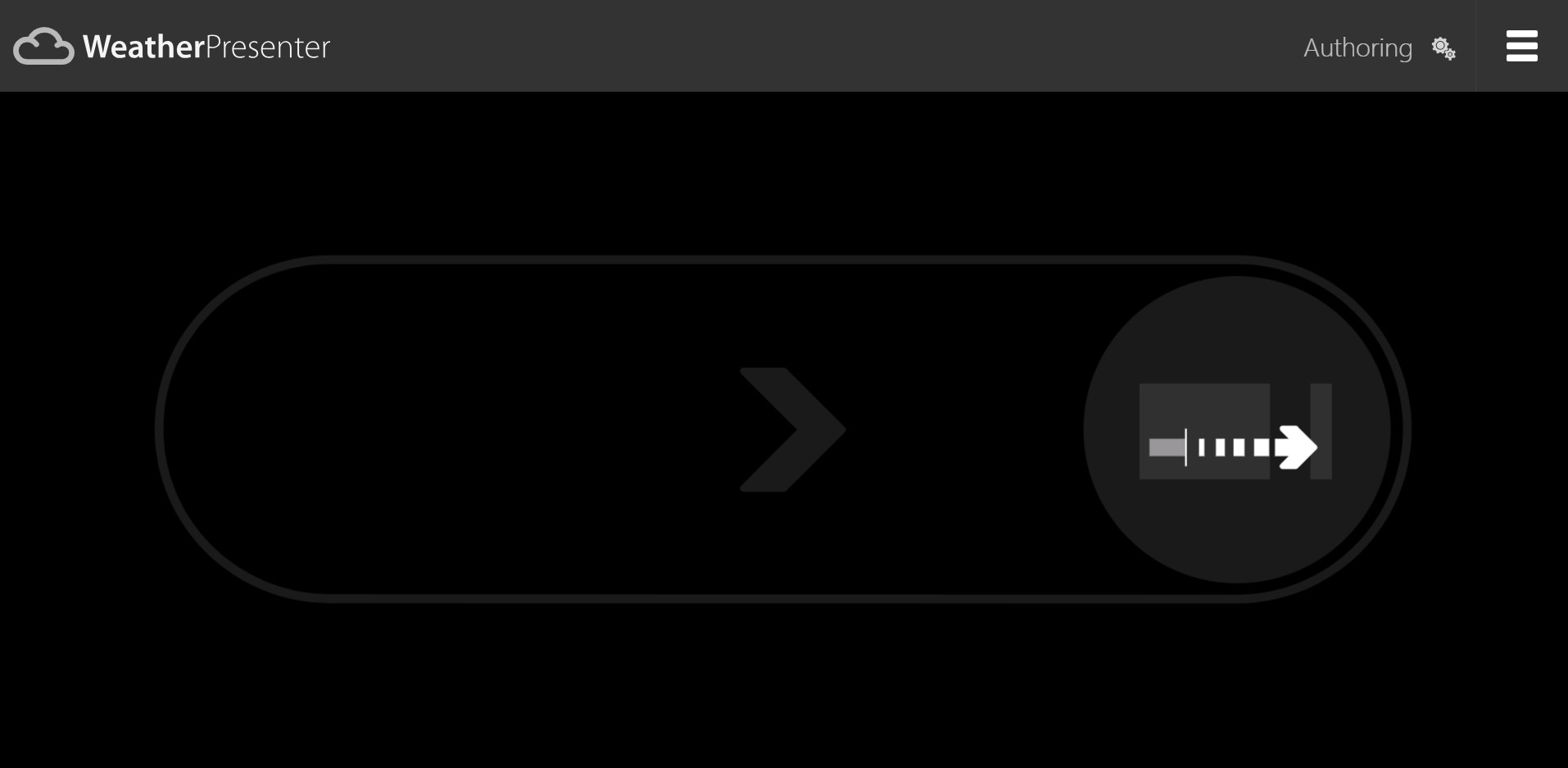 The Presenter Panels Trigger screen: a single swipe-to-advance control